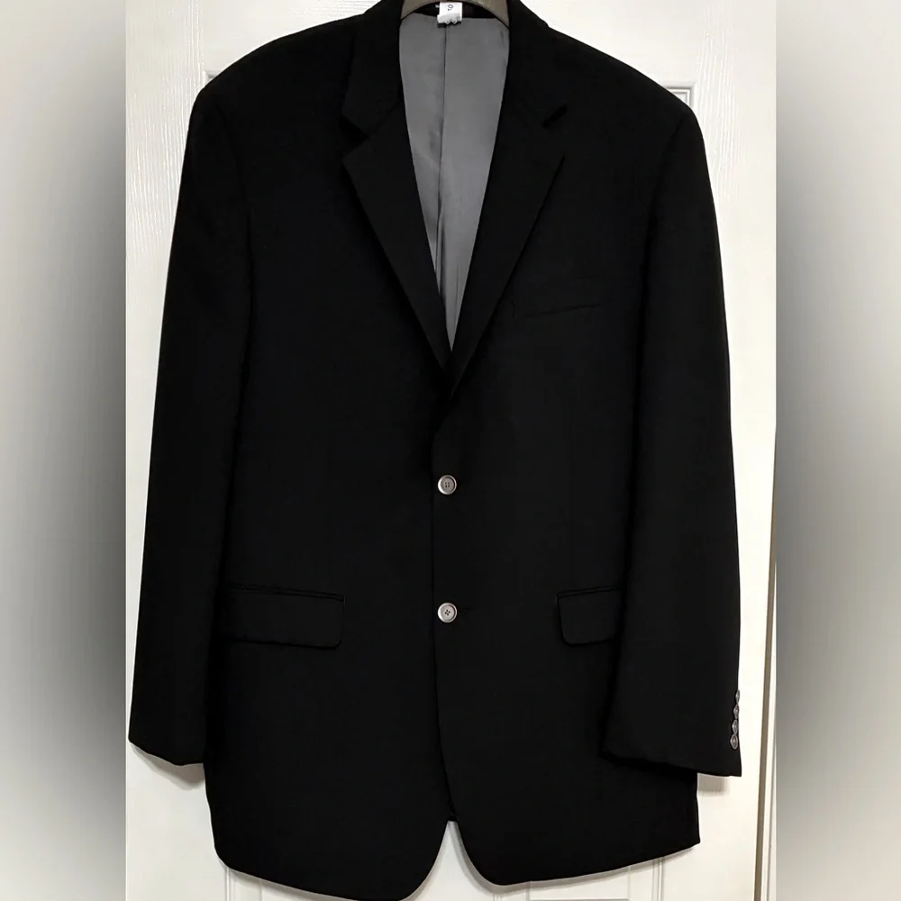 Calvin Klein Classic Black Men's Blazer Single breasted 100% New Wool Size 42L